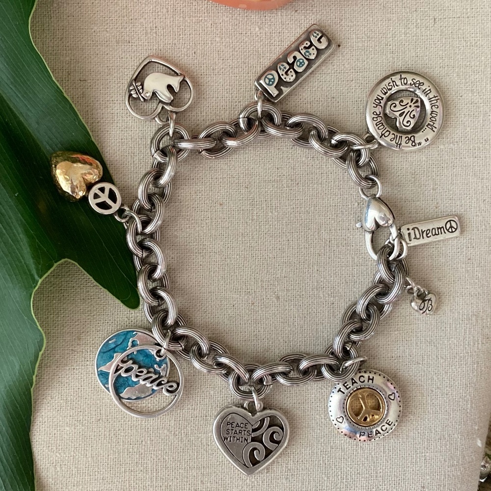 BRIGHTON '07 🔆 PEACE 🔆 Charm Reversible BOHO Hippie Bracelet